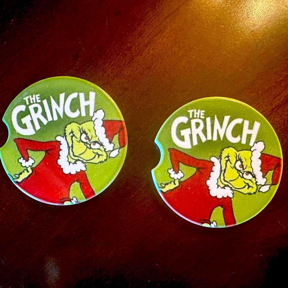 The Grinch Car Cupholder Coasters